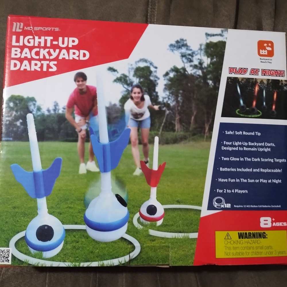 Light-up backyard darts